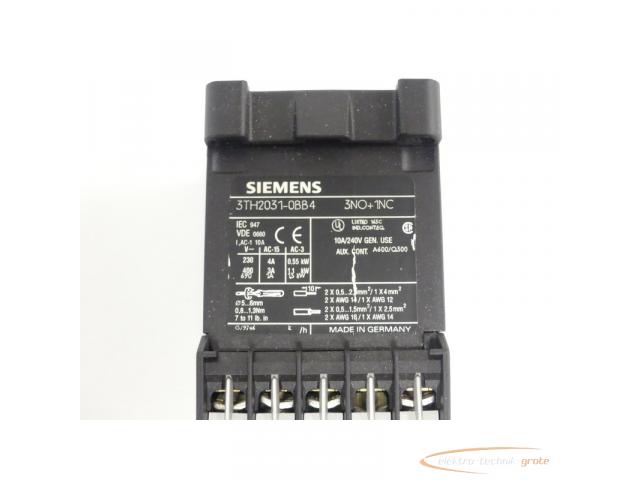 Siemens 3TH2031-0BB4 Hilfschütz 3NO+1NC + 3TX4490-3G Gleichrichter - 2