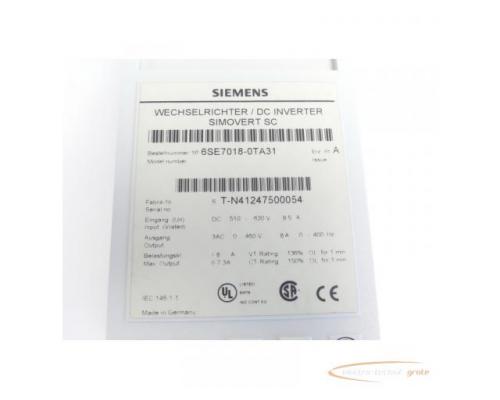 Siemens 6SE7018-0TA31 Wechselrichter E Stand A SN:T-N41247500054 - Bild 5