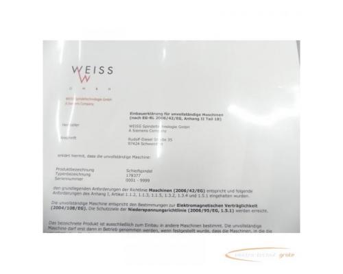Weiss 178377 Schleifspindel 21kw / 7000 U/min = 0001 > ungebraucht! - Bild 5