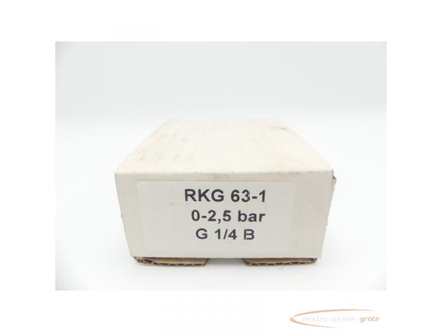 RKG 63-1 0-2,5 bar G 1/4 B Kl. 1,6 Manometer mit Glyzerinfüllung - 1