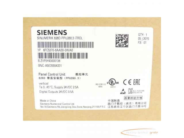 Siemens 6FC5370-8AA30-0WA0 SN:ZVF5Y43000136 - ungebraucht! - - 6