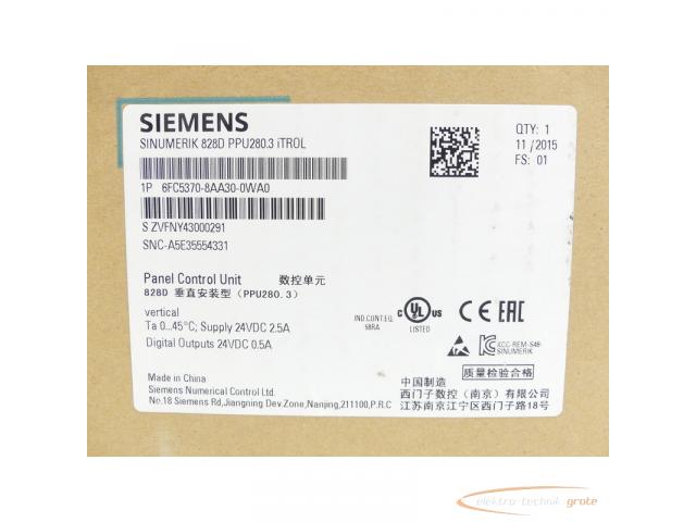 Siemens 6FC5370-8AA30-0WA0 SN:ZVFNY43000291 - ungebraucht! - - 5