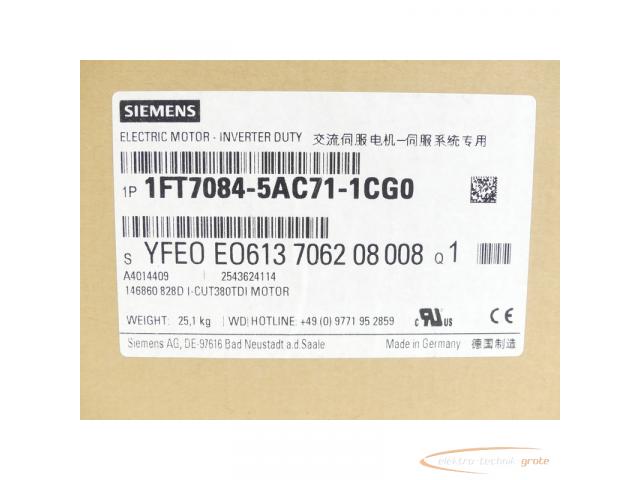 Siemens 1FT7084-5AC71-1CG0 Synchronmotor SN:YFE0E0613706208008 - ungebraucht! - - 2
