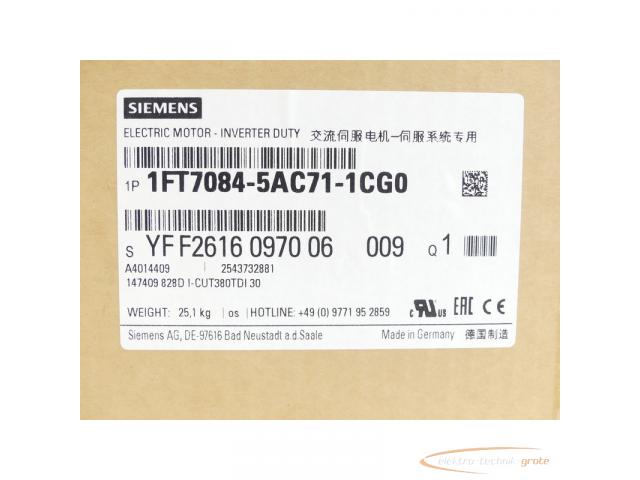 Siemens 1FT7084-5AC71-1CG0 Synchronmotor SN:YFF2616097006009 - ungebraucht! - - 2