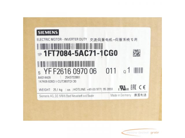 Siemens 1FT7084-5AC71-1CG0 Synchronmotor SN:YFF2616097006011 - ungebraucht! - - 2