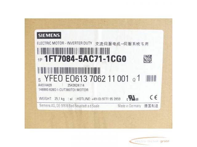 Siemens 1FT7084-5AC71-1CG0 Synchronmotor SN:YFE0E0613706211001 - ungebraucht! - - 2