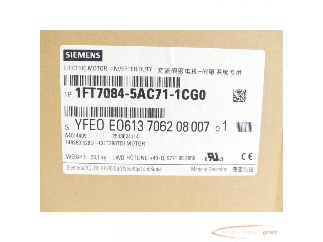 Siemens 1FT7084-5AC71-1CG0 Synchronmotor SN:YFE0E0613706208007 - ungebraucht! - - 2
