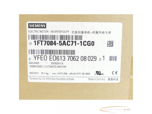 Siemens 1FT7084-5AC71-1CG0 Synchronmotor SN:YFE0E0613706208029 - ungebraucht! - - 2
