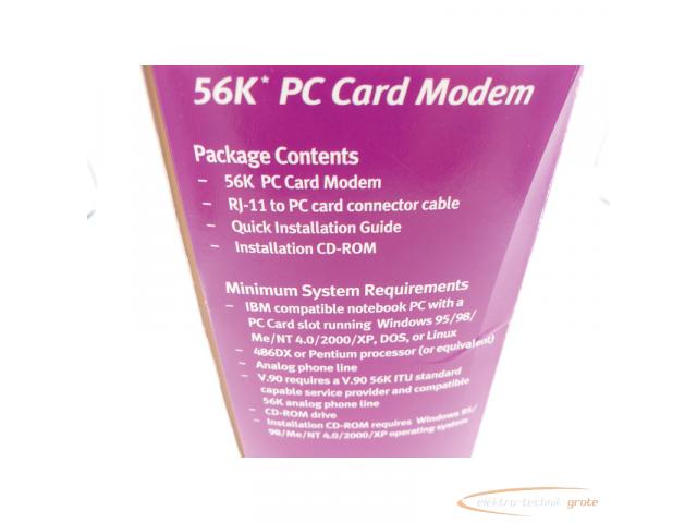 U.S Robotics 56K* OC Card Modem Model: 0756-CB ungebraucht! - 2