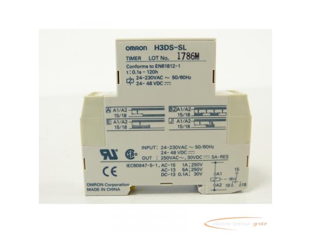 Omron H3DS-SL Zeitrelais 0.1 s - 120 h , 24 - 230 V AC, 24 - 48 V DC / 5 A - 1