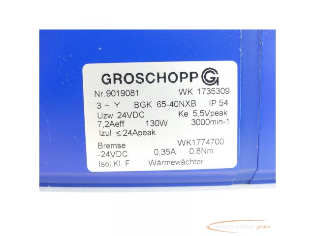 Groschopp WK 1735309 Motor mit Bremse WK1774700 + VE31-K-R-31 SN:9019081 - 4