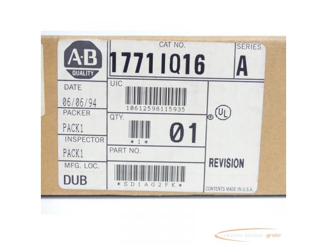 Allen Bradley 1771-IQ16 A Isolated 24V DC Input Module Series A - ungebraucht! - - 3