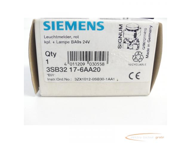 Siemens 3SB3217-6AA20 Leuchtmelder rot E-Stand 01 - ungebraucht! - - 3