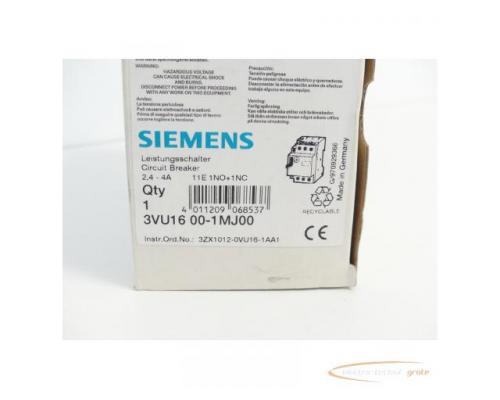 Siemens 3VU1600-1MJ00 Leistungsschalter 2,4 - 4A - ungebraucht! - - Bild 2