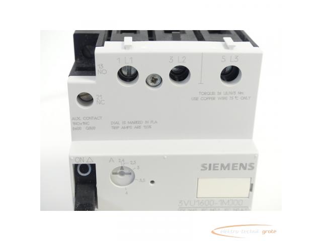 Siemens 3VU1600-1MJ00 Leistungsschalter 2,4 - 4A - ungebraucht! - - 4