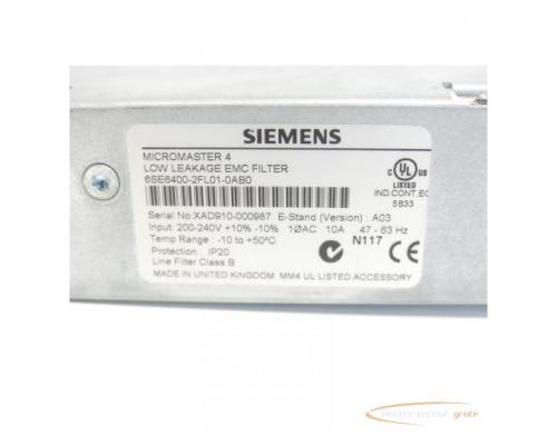 Siemens 6SE6400-2FL01-0AB0 EMC Filter Version: A03 SN:XAD910-000987 - Bild 4