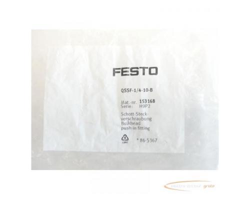Festo QSSF-1/4-10-B Schott-Steckverschraubung 153168 VPE= 10 Stk. - ungebr.! - - Bild 5