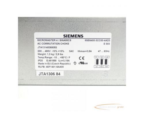 Siemens 6SE6400-3CC00-4AD3 Kommutierungsdrossel SN:JTA13148368053 - Bild 4