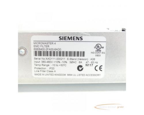 Siemens 6SE6400-2FA00-6AD0 EMC Filter Version A06 SN:XAD111-000211 - Bild 4