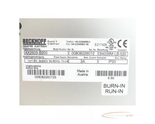 Beckhoff AX2503-B200 Servoverstärker SN:00808226072 - Bild 6