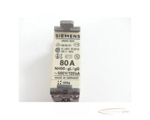 Siemens 3NA5824 Sicherung 80A NH00-gL / gG ~500V / 120kA - Bild 2