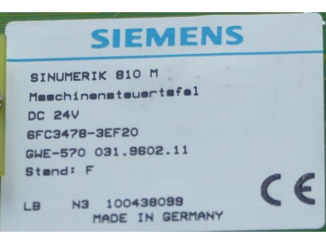 Sinumerik 810 M Maschinensteuertafel 6FC3478-3EF20 - 2