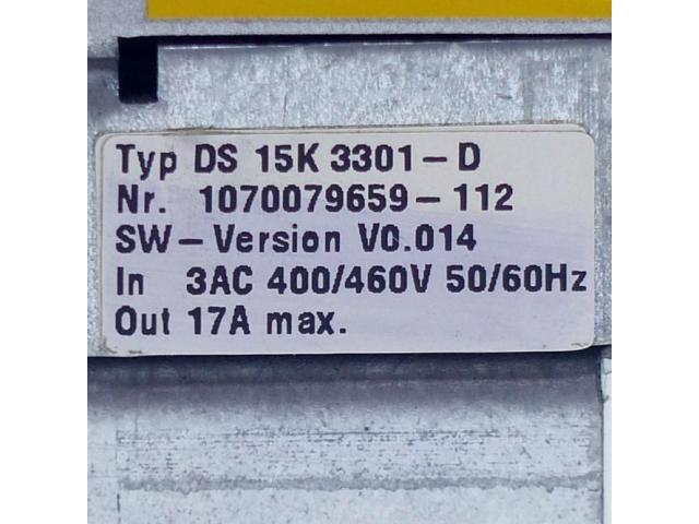 Servo Verstärker DS 15K 3301-D 1070079659-112 - 2
