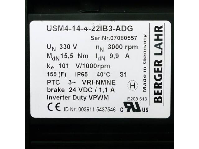Inverter-Duty Motor USM4-14-4-22IB3-ADG - 2
