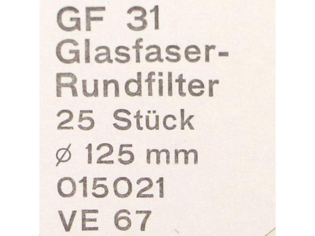 Glasfaser-Rundfilter GF31  25 Stk. 015021 - 2