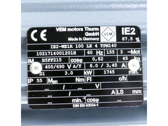 Drehstrommotor IE2-WE1R 100 LX 4 TPM140 1021714001 - 2