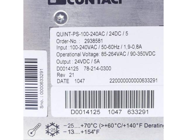 Netzgerät QUINT-PS-100-240AC/24DC/5 2938581 - 2