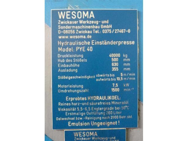 WMW ZEULENRODA Einständerpresse - Hydraulisch PYE 40N - 5