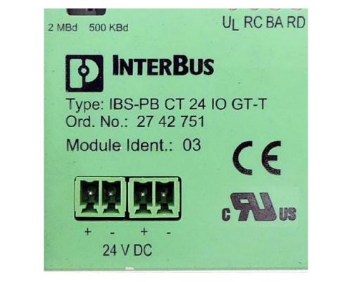 Interbus bus coupler 2742751 IBS-PB CT 24 IO GT-T - Bild 2