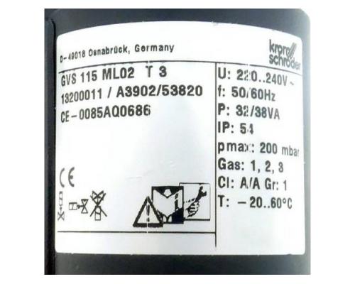 Gas-Magnetventil GVS 115 ML02 T 3 13200011 - Bild 2