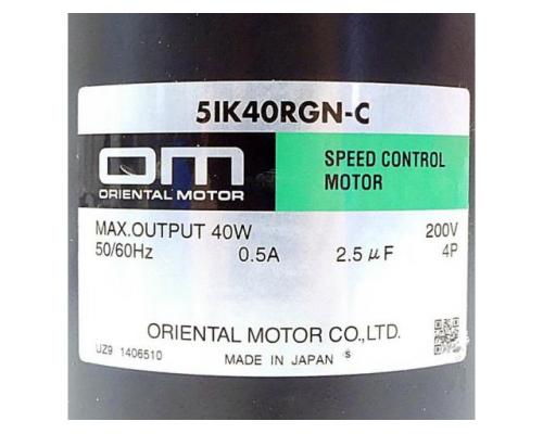 Speed Control Motor 5IK40RGN-C - Bild 2