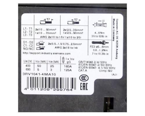 Leistungsschalter 3RV1041-4MA10 - Bild 2