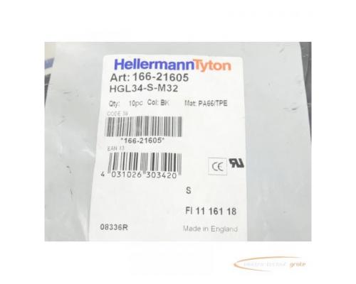 HellermannTyton HGL34-S-M32 Kunststoffverschraubung 166-21605 10St ungebraucht! - Bild 2