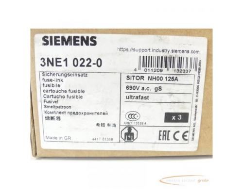 Siemens 3NE1022-0 Sicherungseinsatz VPE 3 Stück - ungberaucht! - - Bild 2