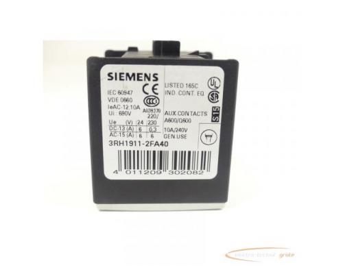 Siemens 3RH1911-2FA40 Hilfsschalterblock E-Stand 06 - Bild 2