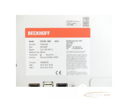 Beckhoff CP6700-0001-0010 Einbau-Panel-PC 10,4" SN:716764-005 - Bild 3