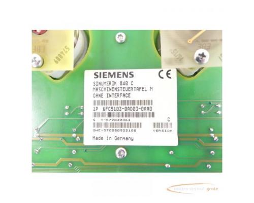 Siemens 6FC5103-0AD03-0AA0 Maschinensteuertafel M ohne Interface SN:T-K72032361 - Bild 5