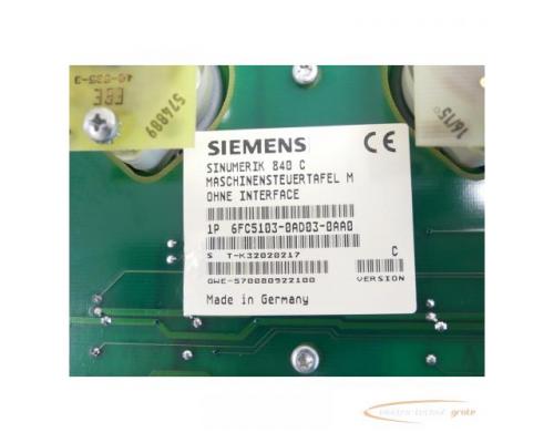 Siemens 6FC5103-0AD03-0AA0 Maschinensteuertafel M ohne Interface SN:T-K32020217 - Bild 5