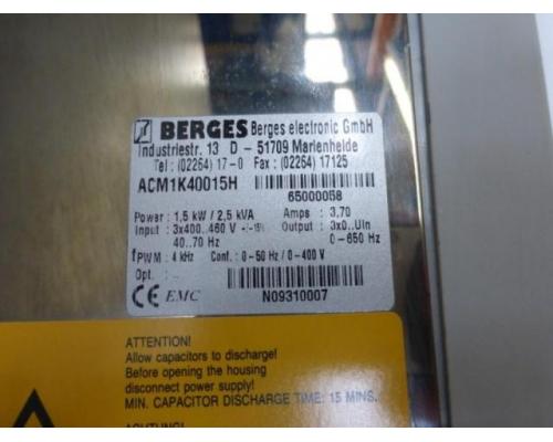 BERGES ACM 1k 400 15H Frequenzumrichter, Antriebsregler, Servoregler, We - Bild 3