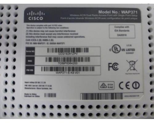 CISCO WAP 371 Wireless WLAN-Dual Band Access Point, Router - Bild 6
