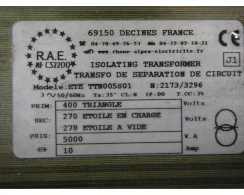 RAE ETE TTN005S01 Dreiphasen- Transformator, Trenntravo, Trenn-Trafo