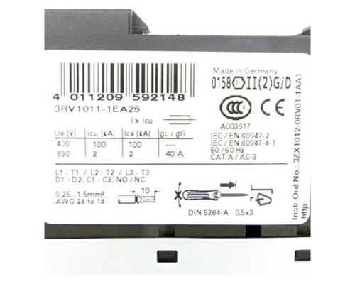 Leistungsschalter 3RV1011-1EA25 - Bild 3