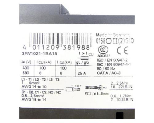 Leistungsschalter 3RV1021-1BA15 - Bild 2