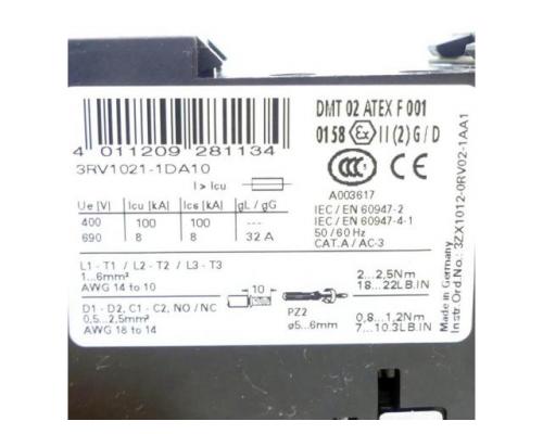Leistungsschalter 3RV1021-1DA10 3RV1021-1DA10 - Bild 2