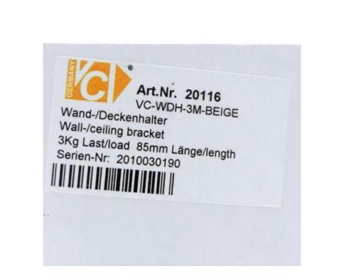 Wand-/ Deckenhalter VC-WDH-3M-BEIGE 20116 - Bild 2