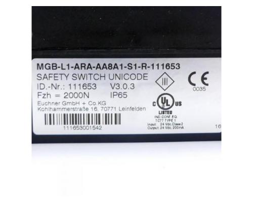 Sicherheitsschalter MGB-L1-ARA-AA8A1-S1-R 111653 - Bild 2